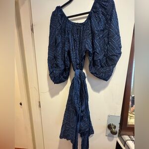 Manaola Blue Long Sleeve Dress